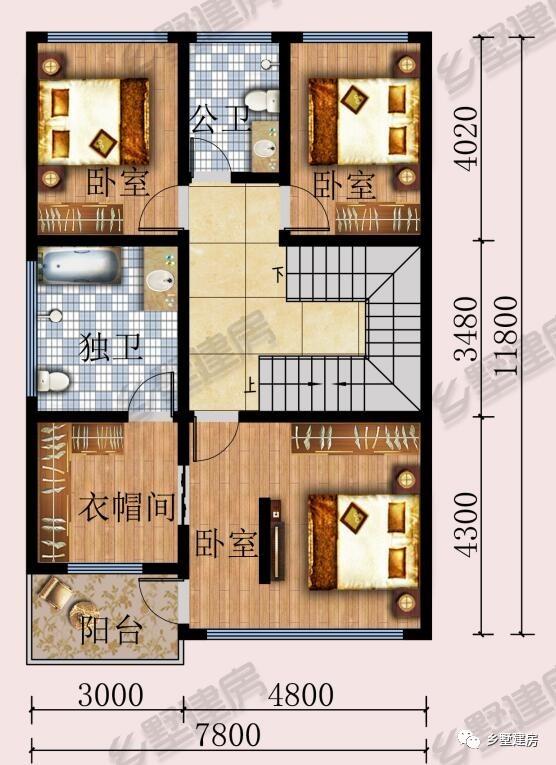 8X12农村四层小别墅，占地不足100平，却自带豪华即视感