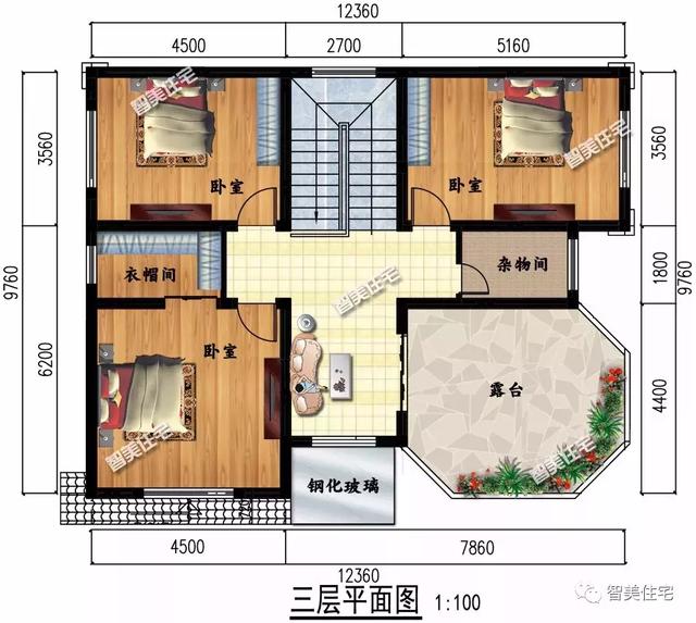 12.3×9.7米农村别墅，建美宅迁新居，日子越过越红火