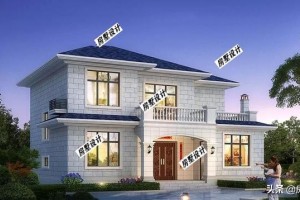 简约2层别墅设计外观图，小清新的风格。