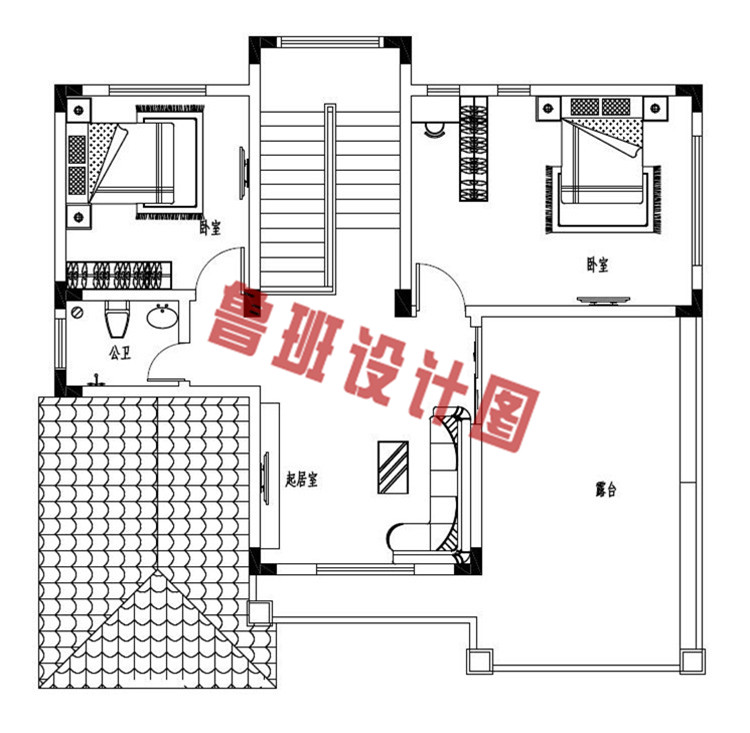 最新农村三层别墅全套设计三层户型图