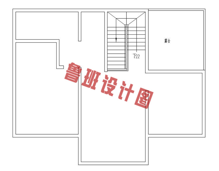 20万带屋顶大露台二层自建别墅设计屋顶户型图