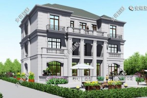 占地16x12m农村自建法式别墅效果图，独特好看又大气。