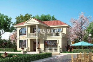农村自建二层小别墅外观图，30万左右就能建好。