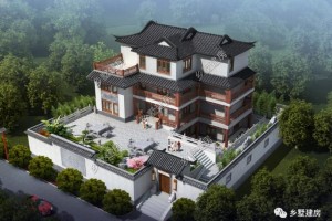 农村自建合院别墅效果图，建房中的典范。