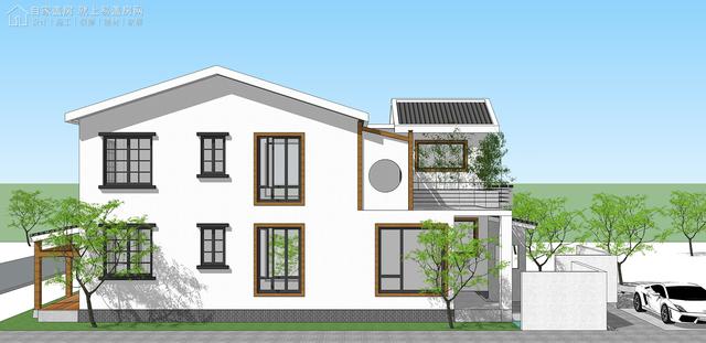 对称双拼新中式别墅来了！兄弟建房就得这么建