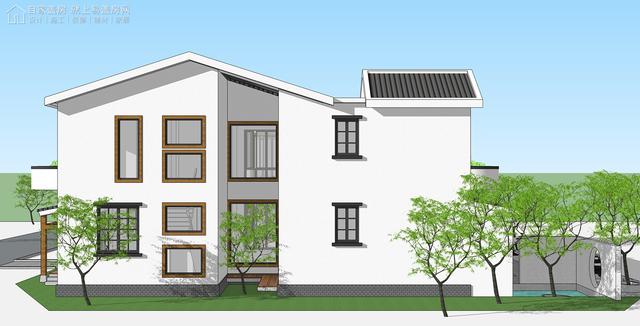 对称双拼新中式别墅来了！兄弟建房就得这么建