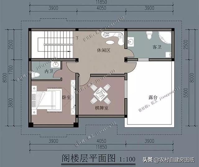 16×8米3款农村别墅设计，建二层当三层用，第3款还有烤火间