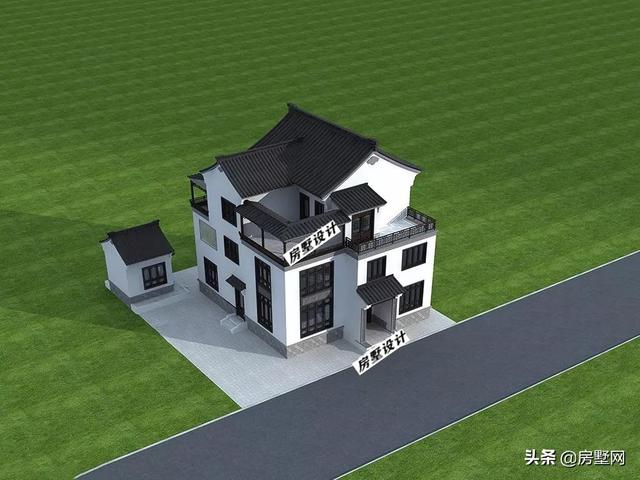 别墅设计：中式三层独栋，合院不能彰显气势，三层独栋霸气凌人