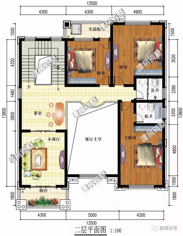 豪华的欧式农村别墅，内配堂屋和复式客厅，建全村最美的房