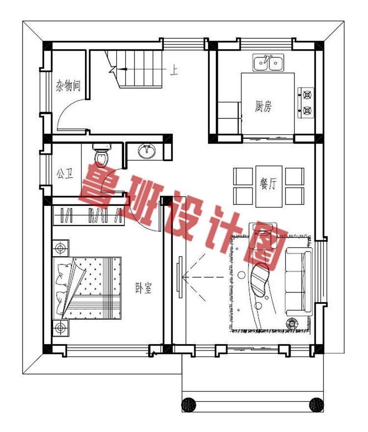 农村小户型三层别墅设计一层户型图