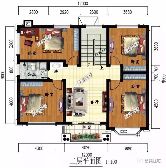 占地面积120左右的农村别墅，欧式风格设计，30万搞定一栋