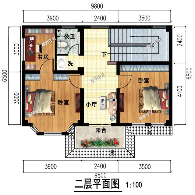 一款占地68平的二层小别墅，完美匹配“麻雀虽小五脏俱全”