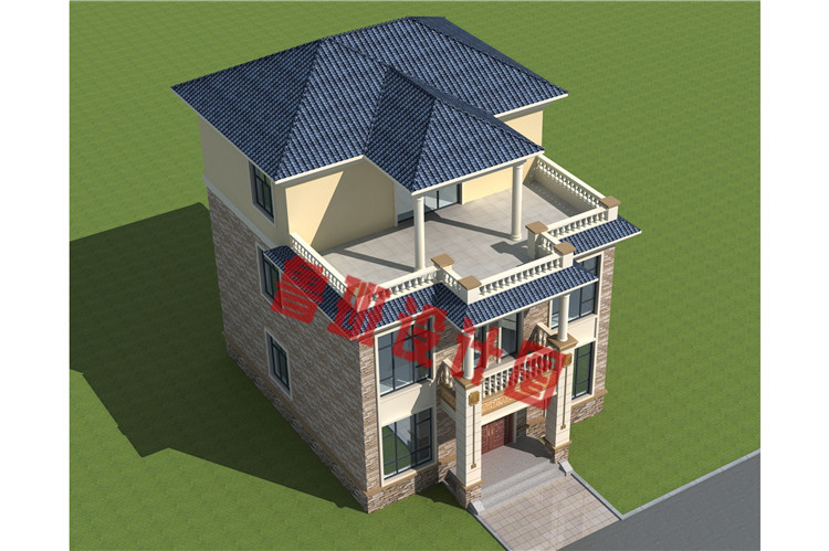2019农村三层别墅全套CAD设计外观图