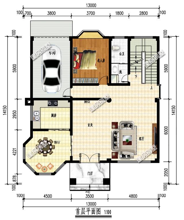 3栋占地160平左右的三层别墅，2款带车库，第3款设计11间卧室