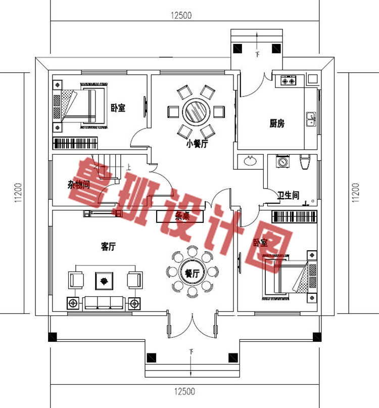 私人订制最新二层别墅设计一层户型图