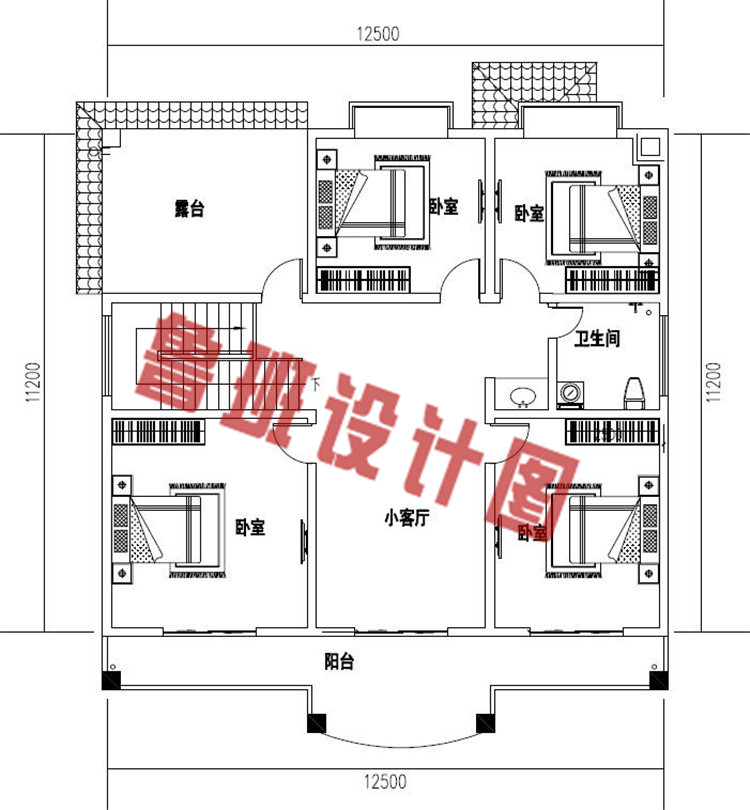 私人订制最新二层别墅设计二层户型图