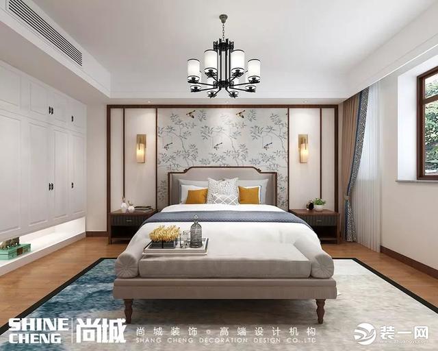 泰安尚城装饰420平新中式风格别墅装修案例 意境感满满