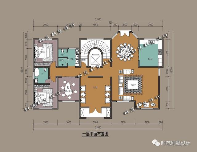带影视厅，书房，电梯的三层复式别墅，9室3厅适合农村自建