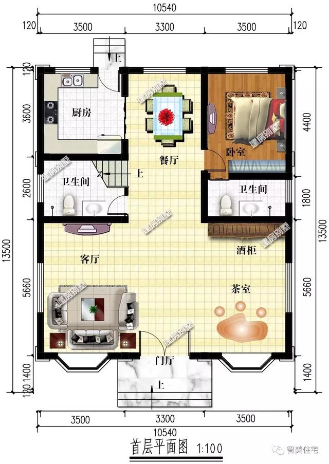 面宽10米左右的自建房，大露台、挑空客厅和主卧套房，一应俱全