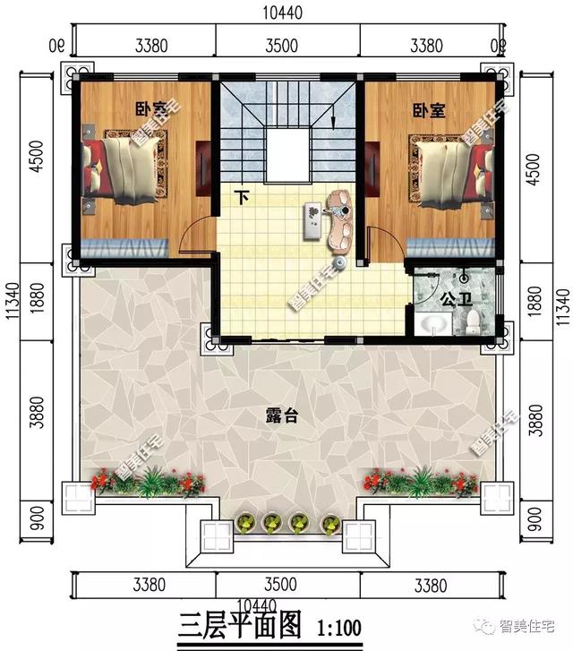 10.4×11.3米农村别墅，一栋漂亮的住宅，只要30万