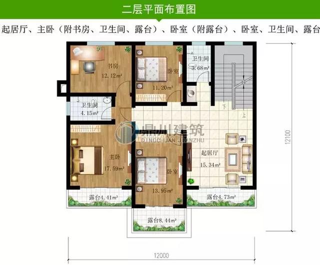 10款带堂屋、后门的小别墅，布局实用又方便，正适合农村建
