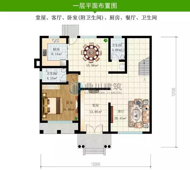 10款带堂屋、后门的小别墅，布局实用又方便，正适合农村建