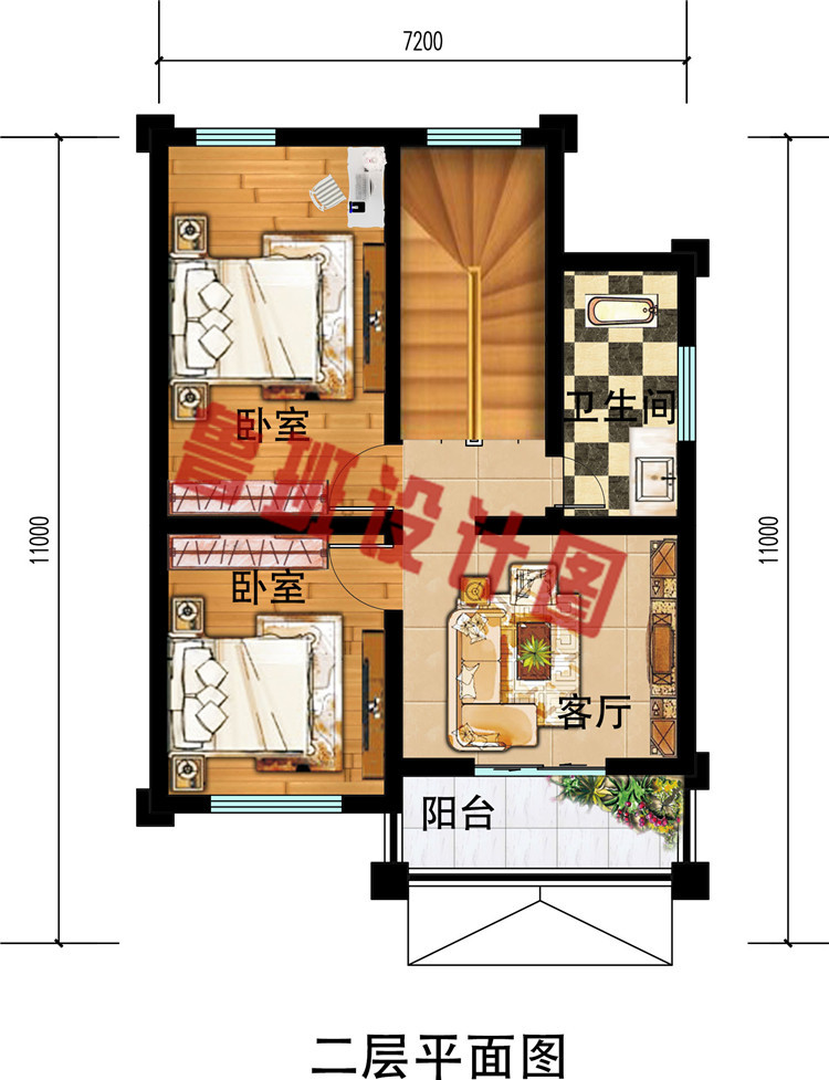 农村10万二层楼房设计图，普通别墅自建房户型