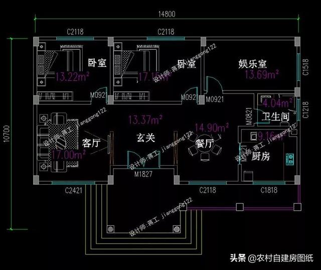 5种风格的一层别墅，造价10万起，四合院阳光房都能建的起