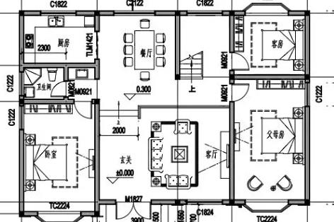 35万以内高利用率户型：框架结构3厅7卧二层别墅全套施工图