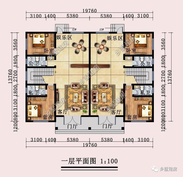 别再说建不起别墅，这套二层双拼，一房两户仅45万