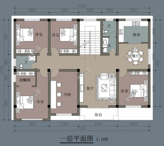 15X11米三层户型带架空层，这套农村别墅太赞了，南方建房首选