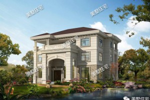 带大厅堂的农村自建别墅效果图，布局很有特点。