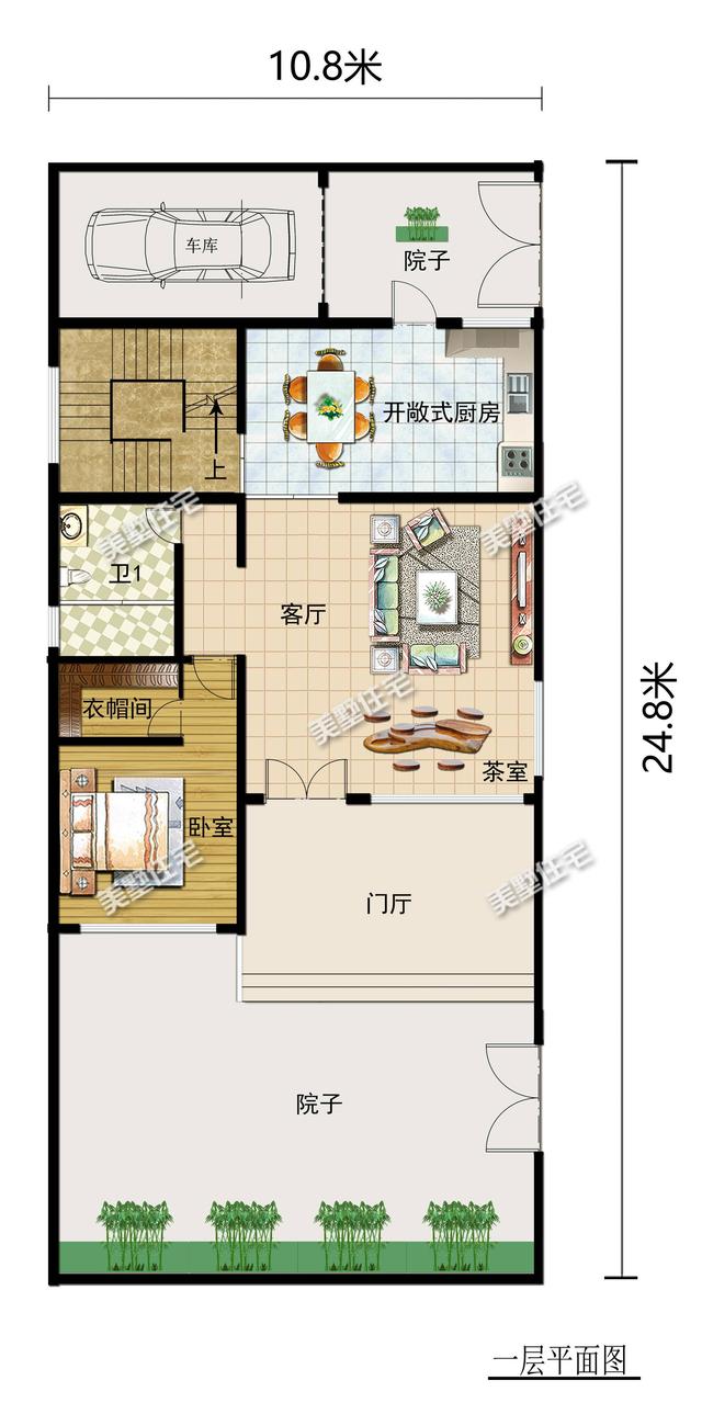 90后小伙回乡建10.8x24.8米现代别墅，带院子车库。看到的都收藏了