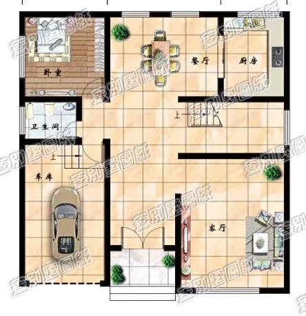 预算30万以内的层房屋怎么设计更实用漂亮？带车库+挑空客厅户型