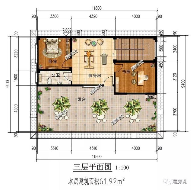 面宽12米的新中式别墅，带庭院，31万建一栋