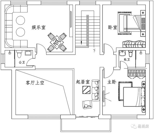 二层挑空欧式别墅，19年建房新款