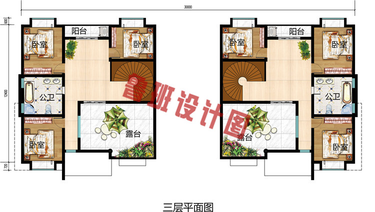 现代风格三层双拼住宅楼设计图，年轻人肯定喜欢