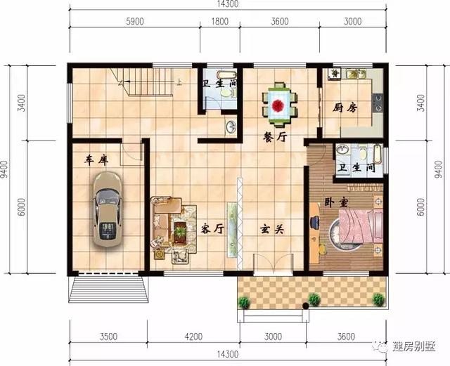 两栋面宽14米多的农村自建房，第一栋空间使用率高，不浪费