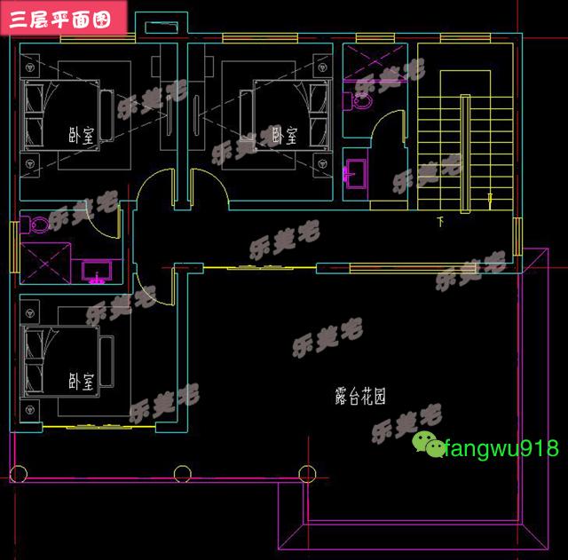 30w左右农村二层半自建别墅户型设计建筑结构水电图全套