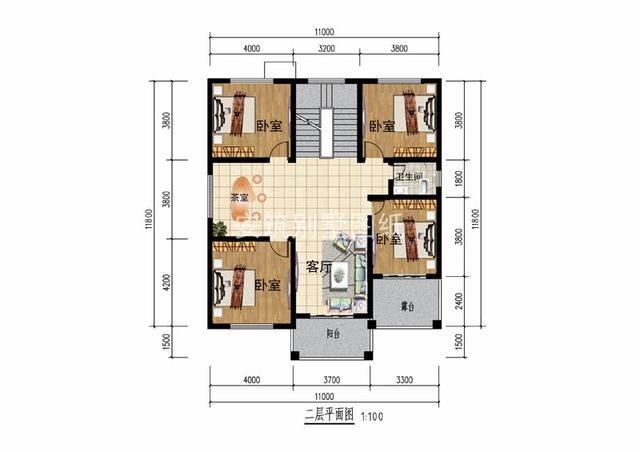 11米×11.5米二层小别墅，简单大气有格调，是你温馨的港湾