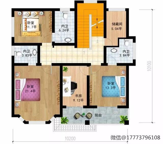 欧式别墅占地面积长106㎡，农村宅基地小的也可以建别墅