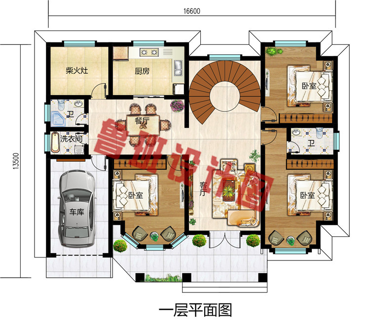 农村新款二层带车库别墅设计图，外观高端大气