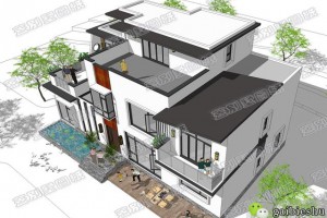 二层半自建别墅户型图，凹凸有致，十分美观。