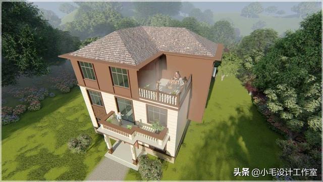 农村自建房别墅怎样做美观大气好看？造型线条真石漆样样少不了