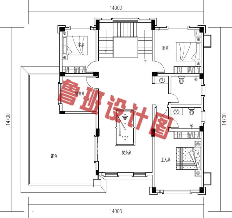 农村最漂亮三层独栋别墅设计三层户型图