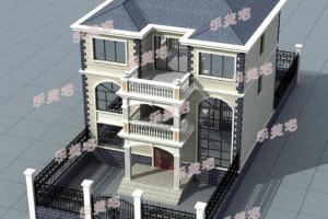 农村三层别墅庭院设计实景图，不仅时尚美观且安全。