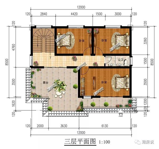 3款120平的欧式别墅，照着这样建房，绝对错不了