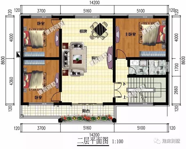 深度为8.6米的两栋农村别墅，都是欧式风格，第二栋厨房单独建