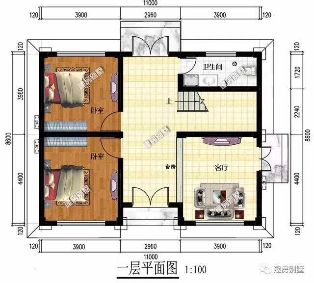 深度为8.6米的两栋农村别墅，都是欧式风格，第二栋厨房单独建