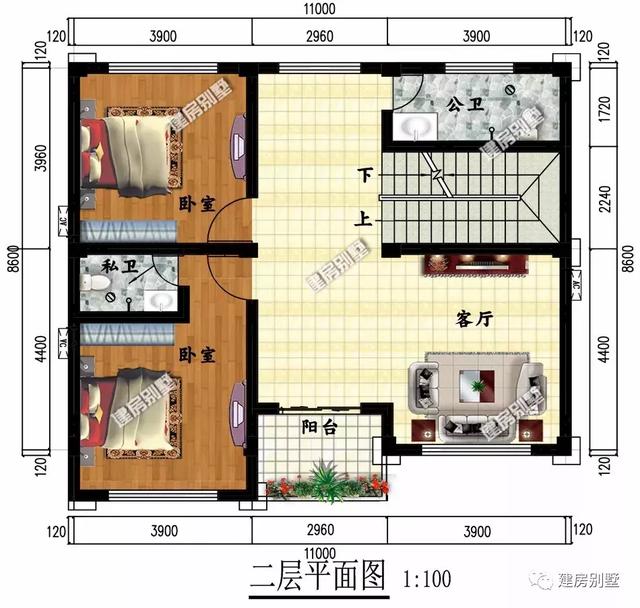 深度为8.6米的两栋农村别墅，都是欧式风格，第二栋厨房单独建